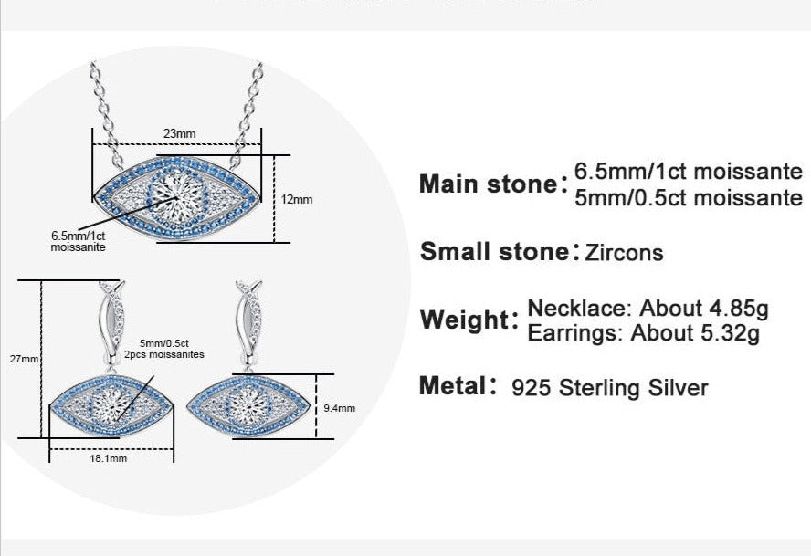 Holloway Jewellery Necklace Earrings Set Moissanite