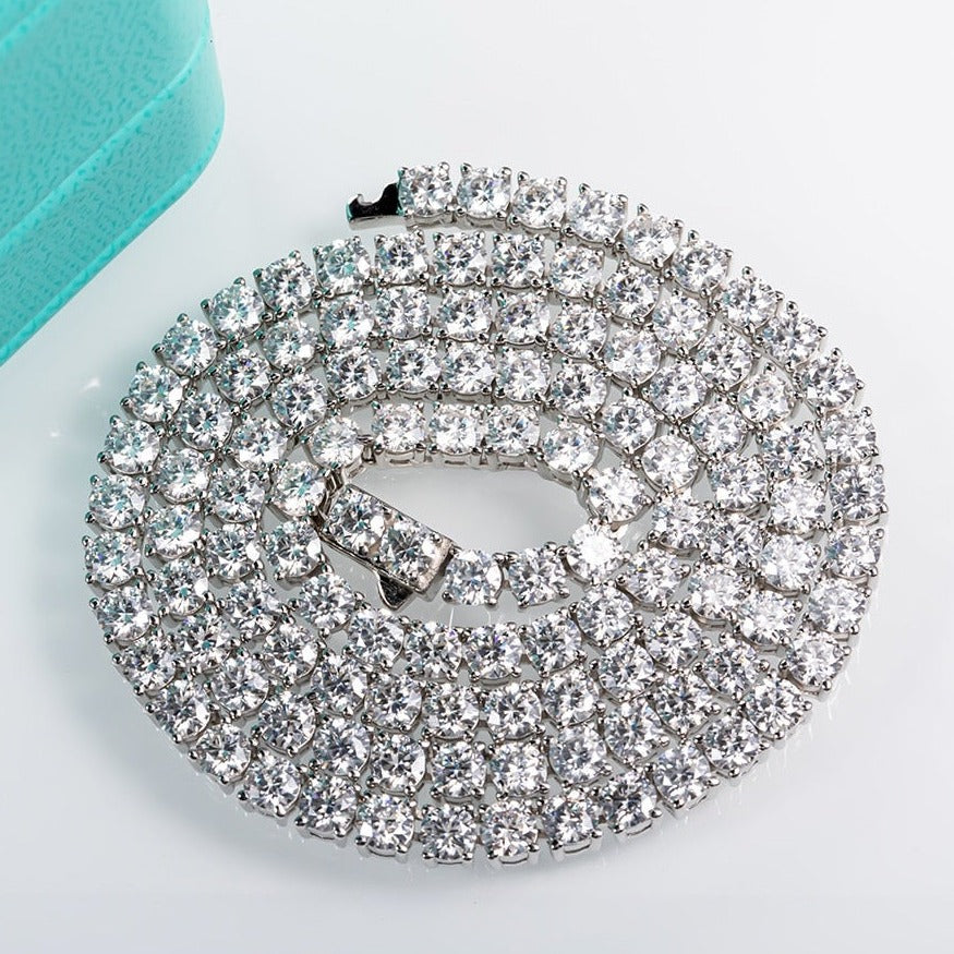 moissanite tennis necklace womens mens Holloway Jewellery