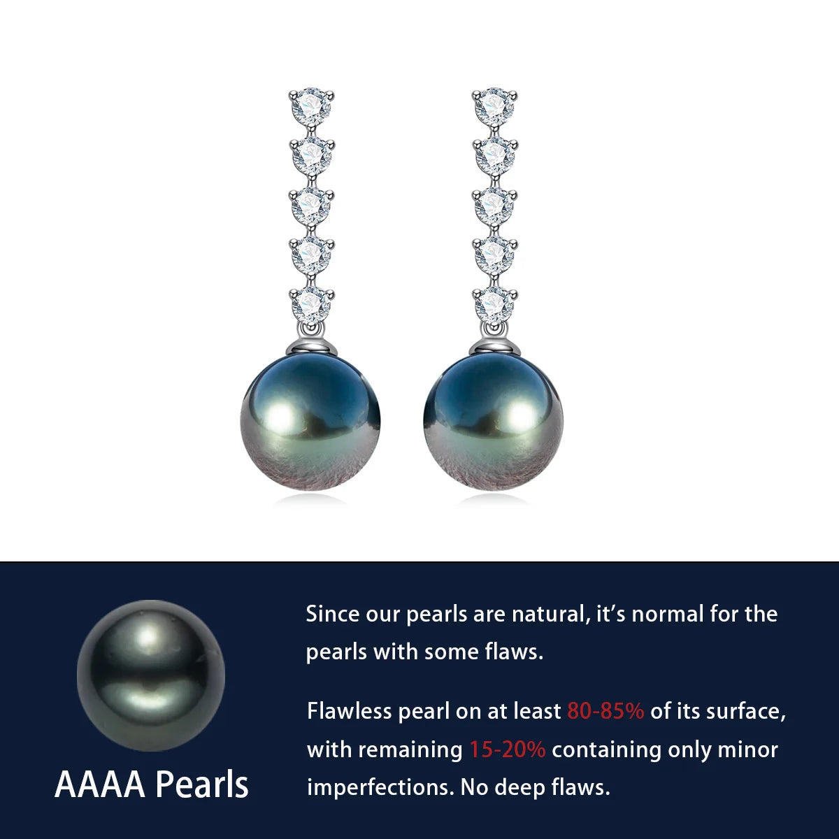 Black Pearl Moissanite Earrings Free Shipping Canada