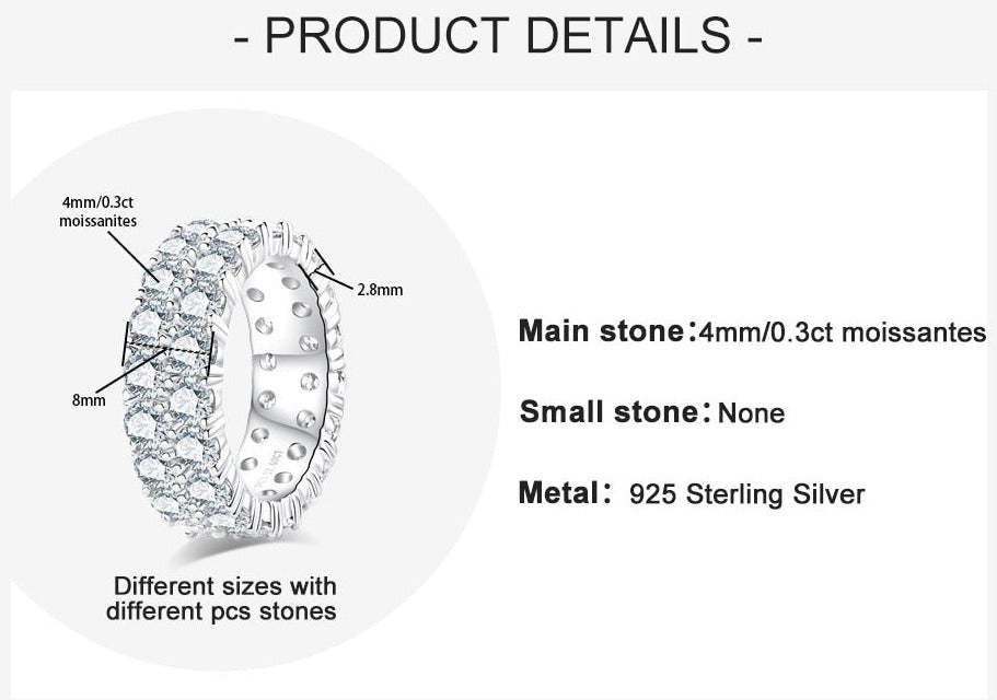 8mm wide double eternity ring