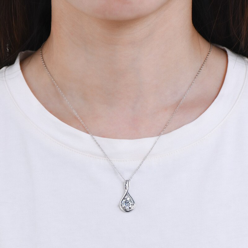 Sterling Silver Moissanite Diamond Necklace
