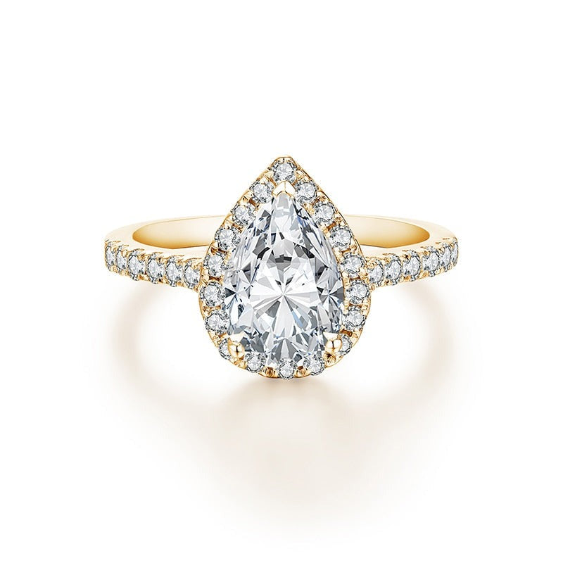 2ct Pear Shape Moissanite Engagement Ring