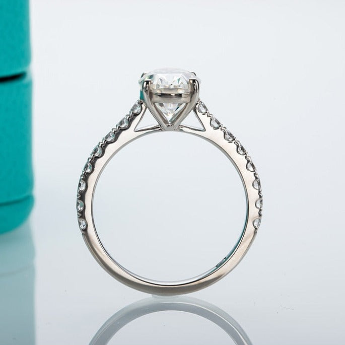 Holloway Jewellery 2 Carat Oval Cut Moissanite Engagement Ring