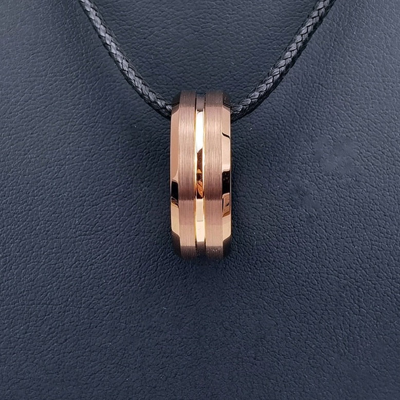 Rose Gold Tungsten Groove Ring Holloway Jewellery