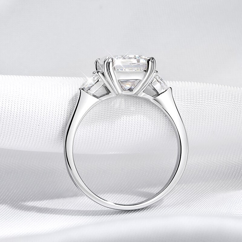 Free Shipping NZ Emerald Cut Moissanite Diamond RIng