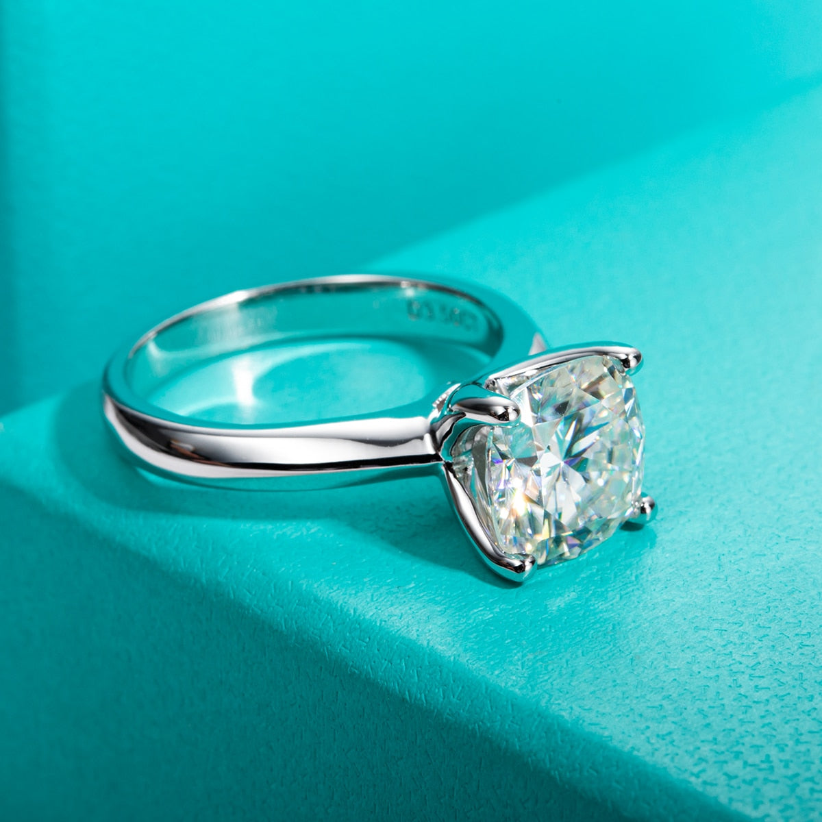 Sterling Silver Moissanite Diamond Engagement Ring Australia