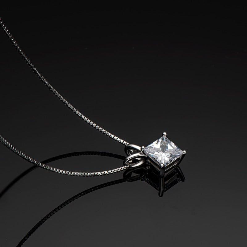 Princess Cut Moissanite Diamond Pendant UK