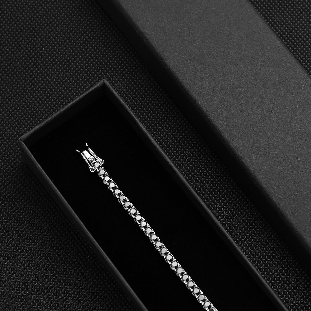 Black Moissanite Tennis Bracelet United States Holloway Jewellery