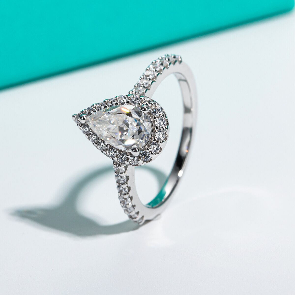 Pear Moissanite Engagement Ring Free Shipping NZ