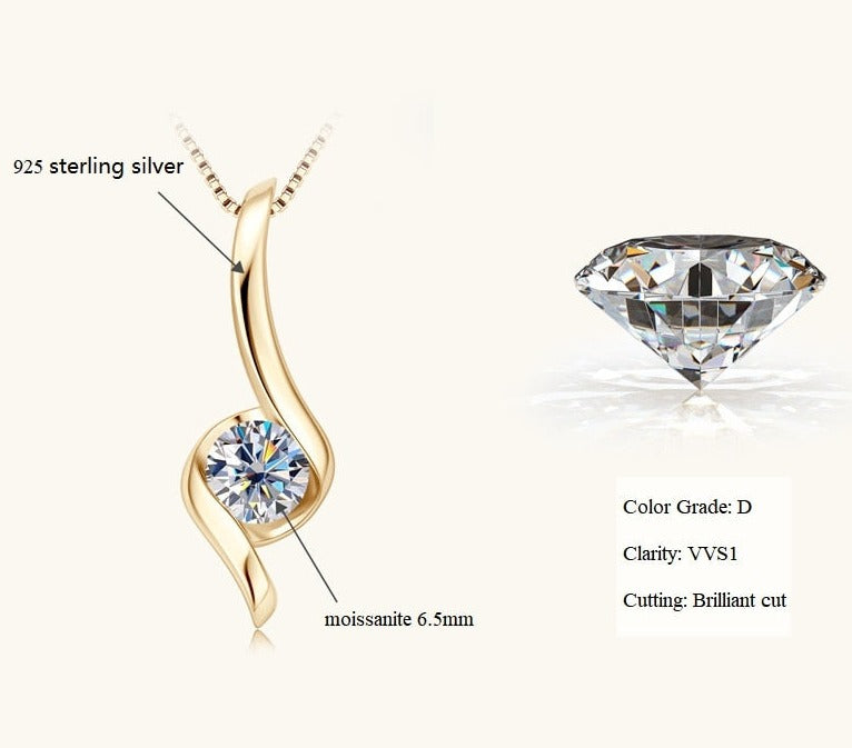 1ct pendant necklace twist design Holloway Jewellery