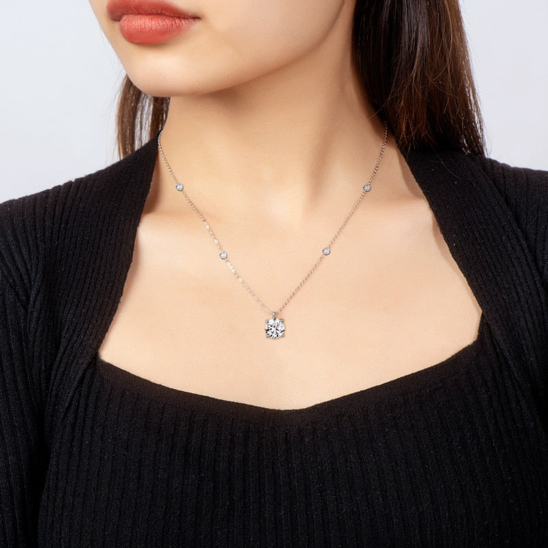Moissanite Pendant Necklace Holloway Jewellery
