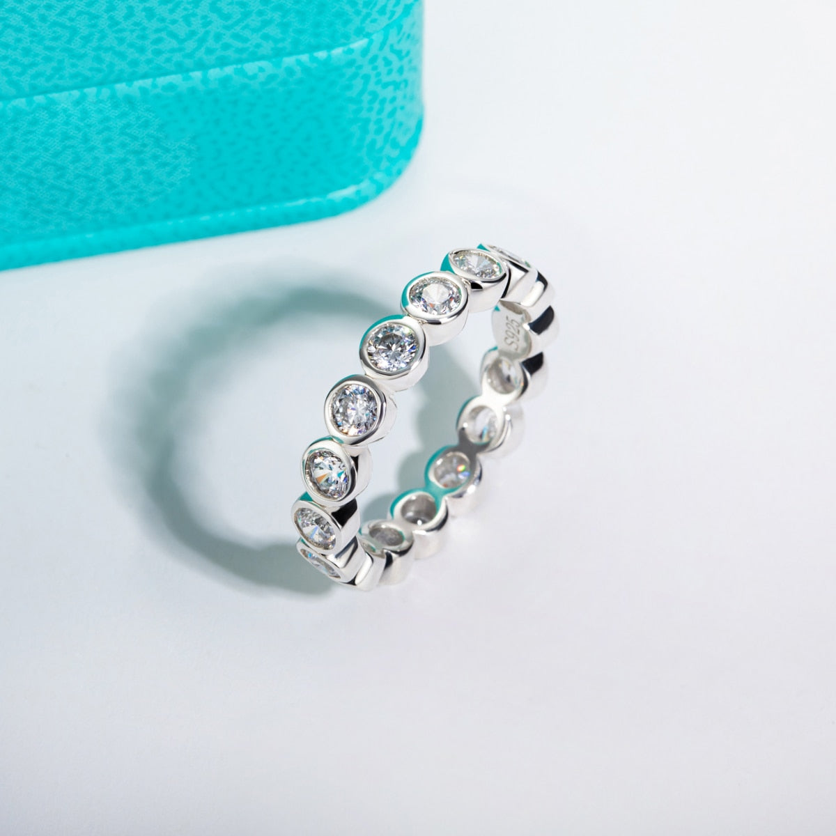 Sterling Silver Moissanite Ring Free Shipping US