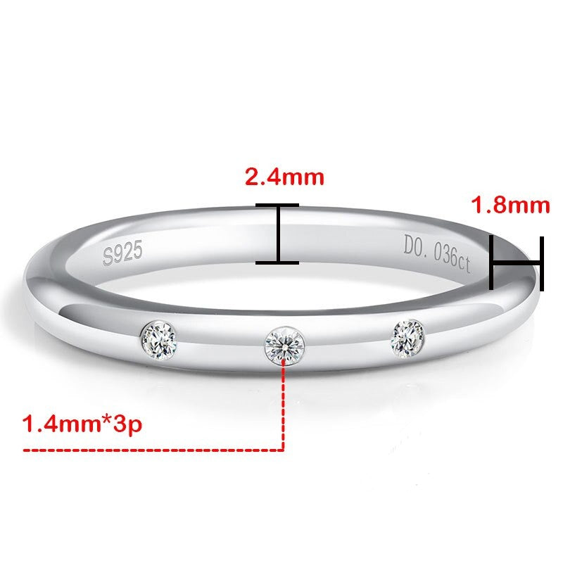 Moissanite Diamond Ring Sterling Silver