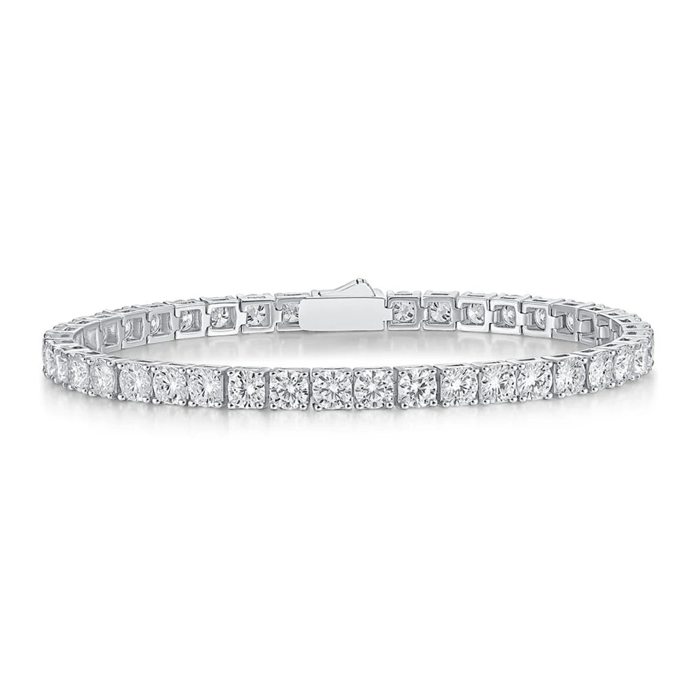 5mm Moissanite Diamond Tennis Bracelet Sterling Silver