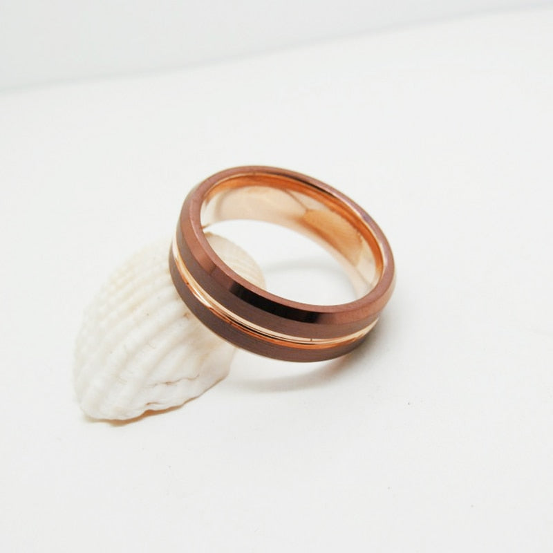 tungsten wedding ring rose gold womens mens Holloway Jewellery NZ