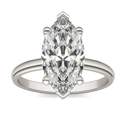 3 Carat Marquise Cut Moissanite Diamond Ring Sterling Silver