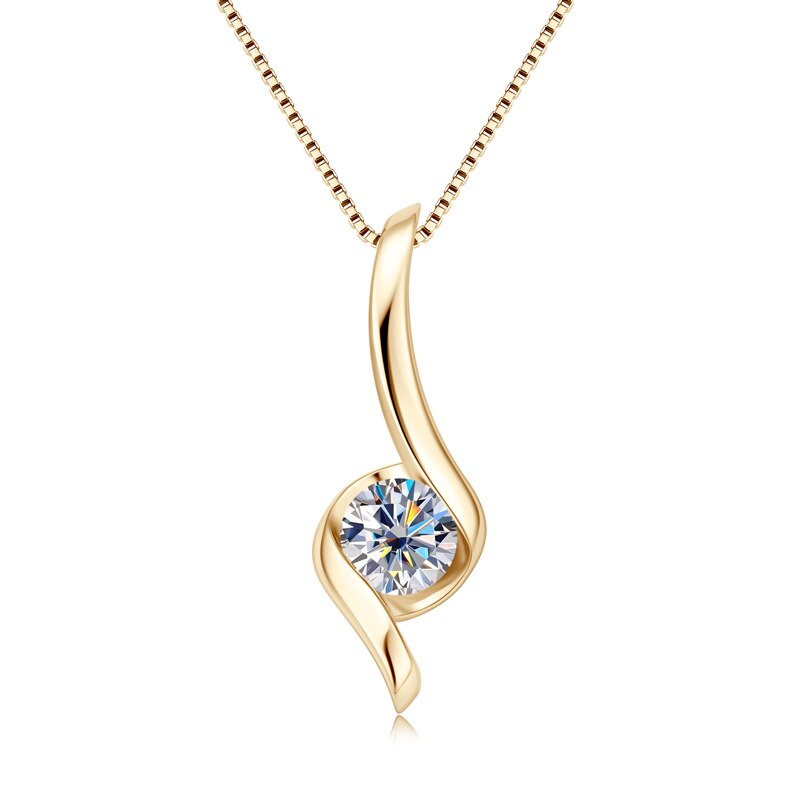 Gold Moissanite Necklace UK Holloway Jewellery