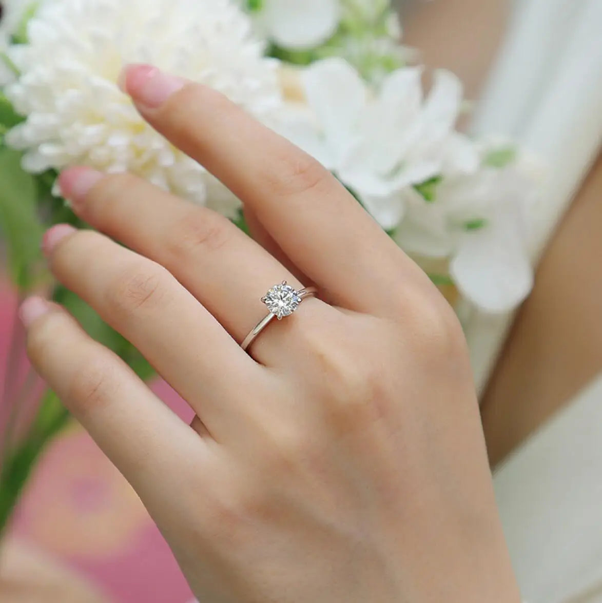 Moissanite Diamond Solitaire Ring Free Shipping UK