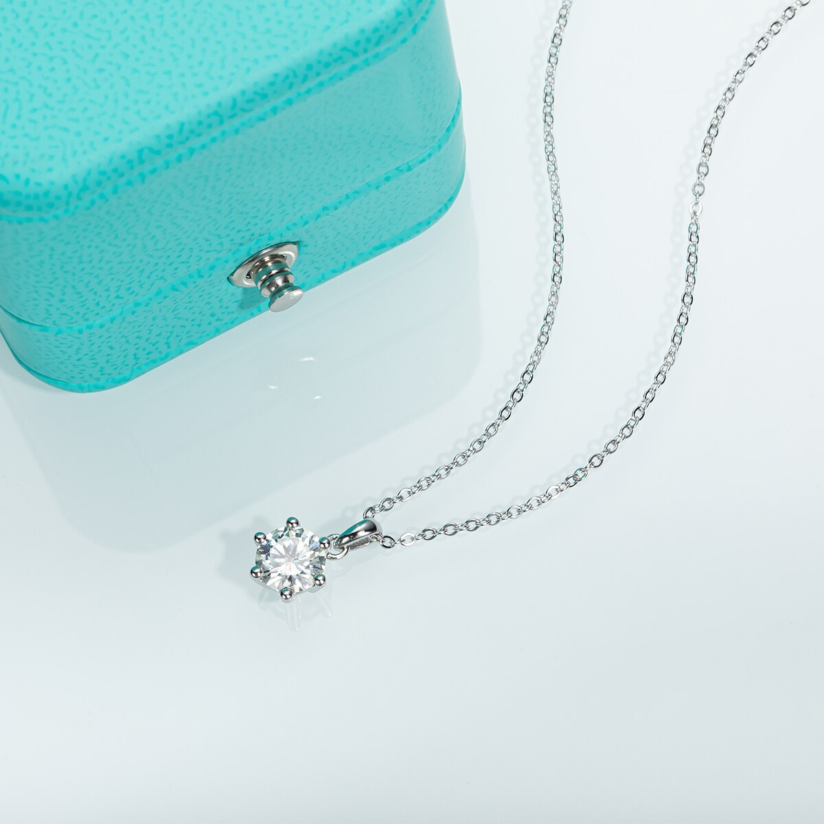 Sterling Silver Moissanite Diamond Necklace UK