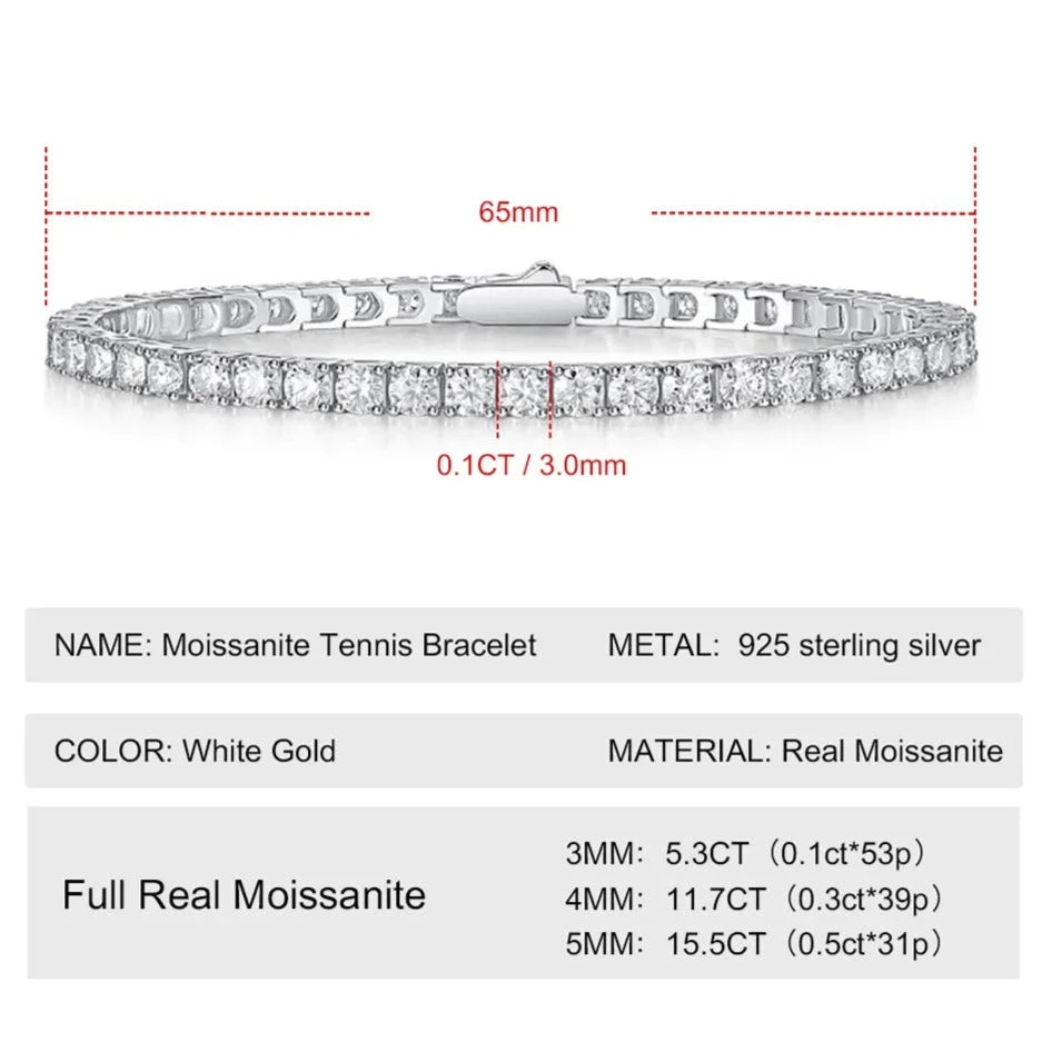 Moissanite Diamond Tennis Bracelet