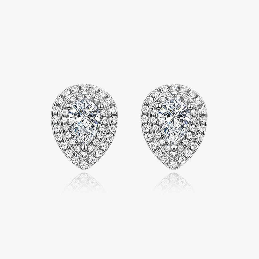 Earrings Ring Necklace Halo Pear Shape Moissanite Diamond