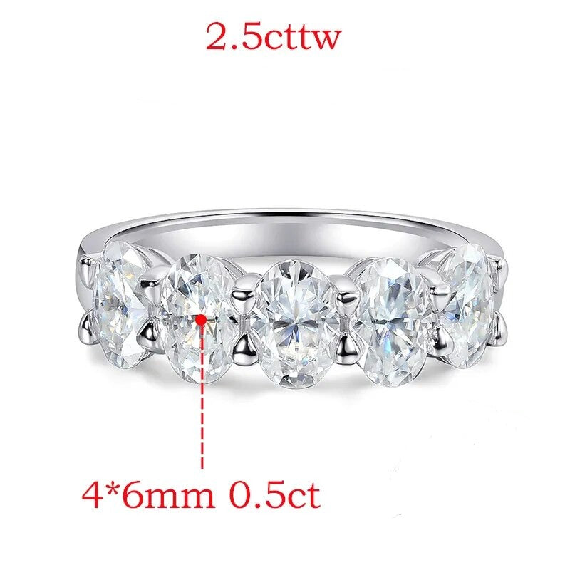 Moissanite Diamond 5 Stone Moissanite Diamond Ring AustraliaRing