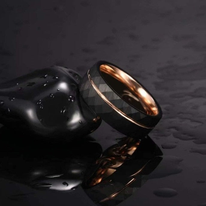 8mm wide tungsten mens ring Holloway Jewellery UK