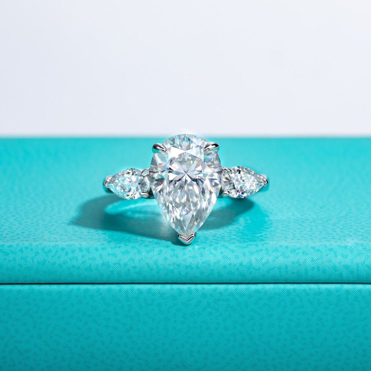 Pear Shape Moissanite Diamond Ring UK