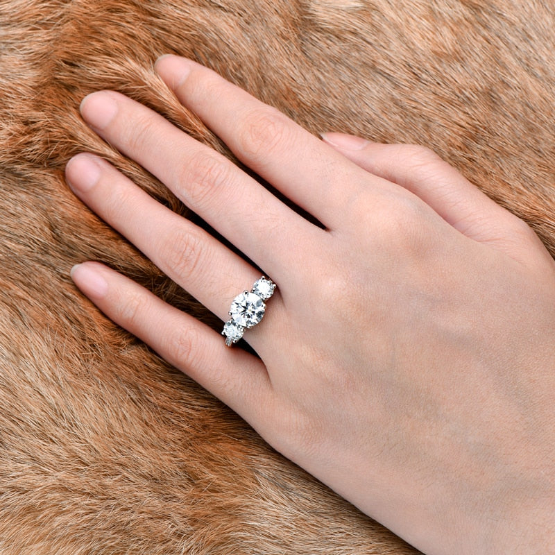 Holloway Jewellery UK Moissanite Diamond Three Stone Ring