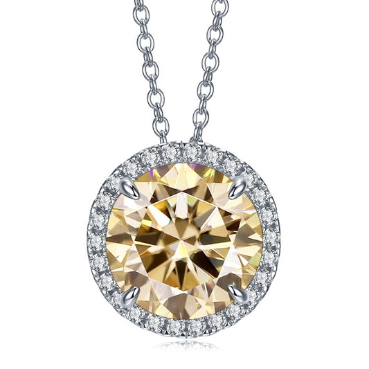 Moissanite Diamond Sterling Silver Pendant UK