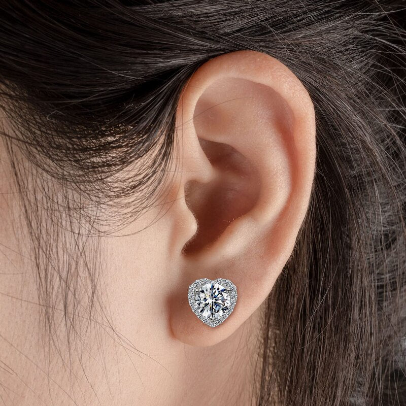 Heart Moissanite Earrings Holloway Jewellery UK
