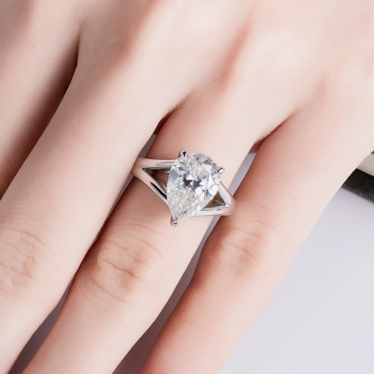 Holloway Jewellery UK Moissanite Pear Shape Ring