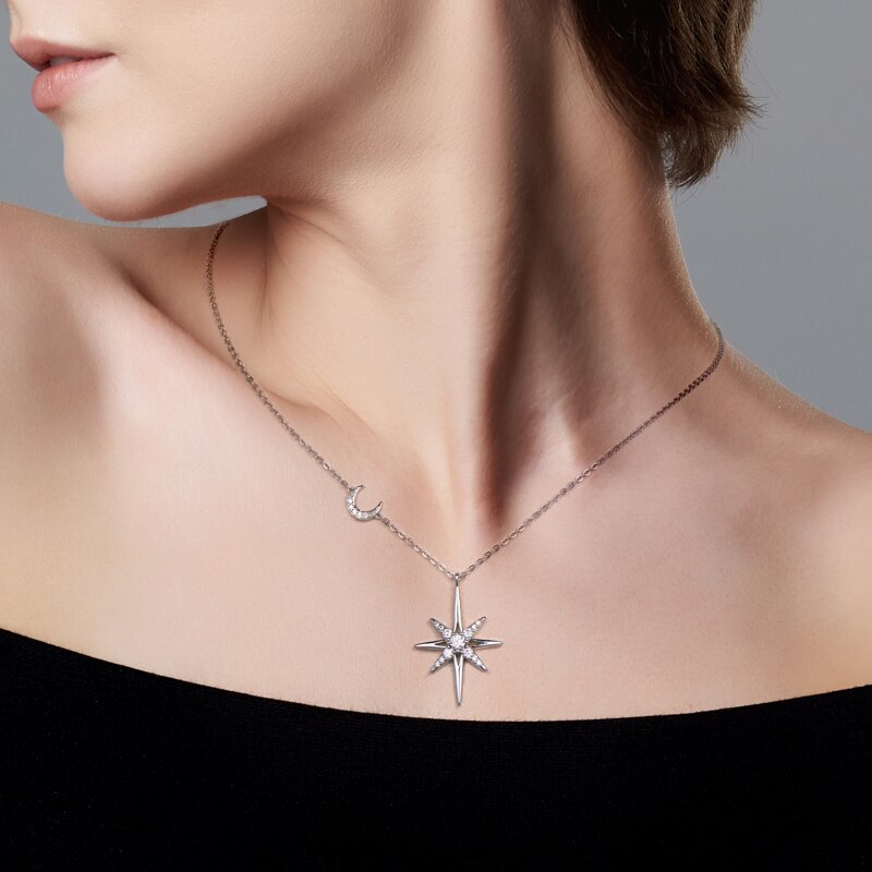 Moissanite Diamond Sterling Silver Pendant UK