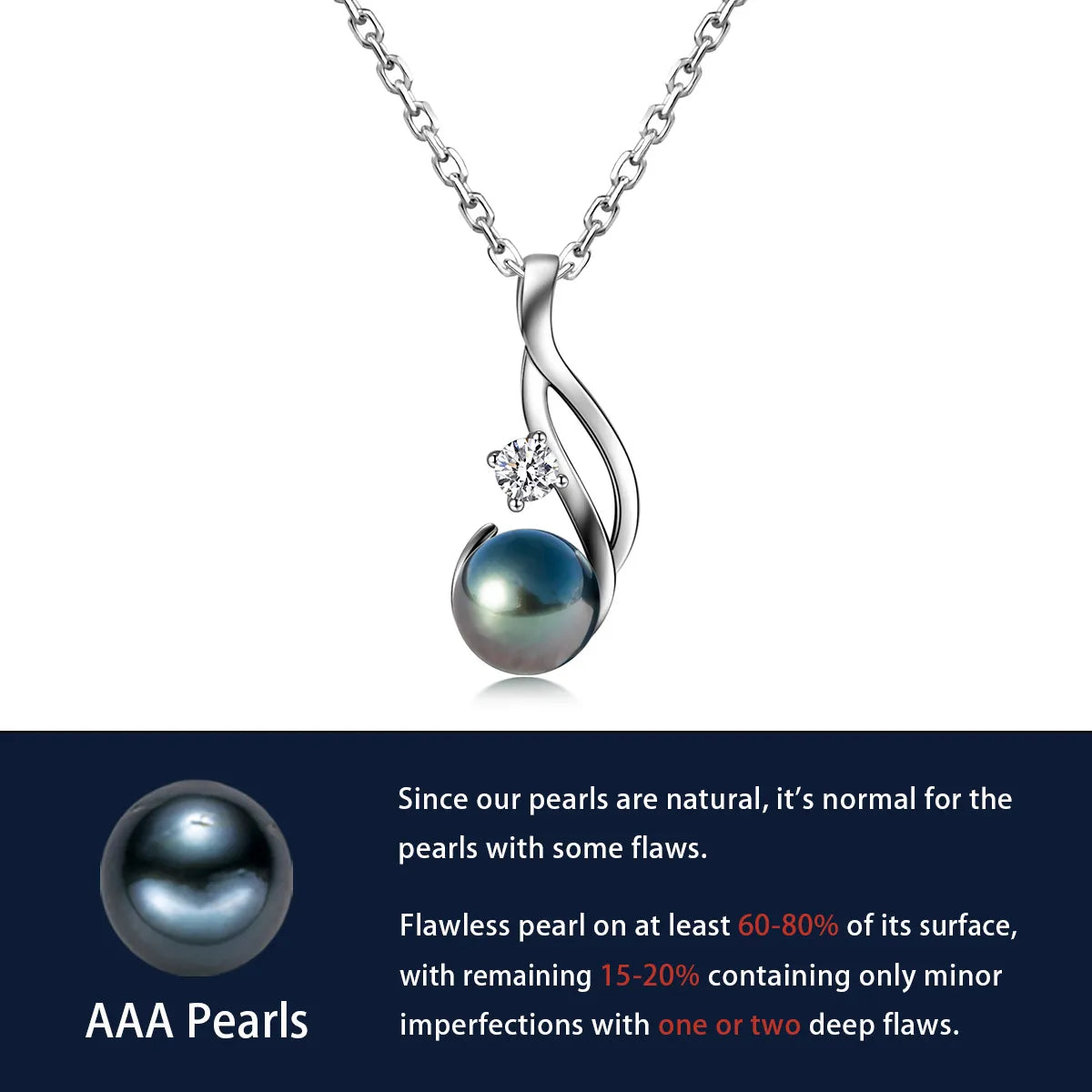 Holloway Jewellery US Black Pearl Moissanite Necklace