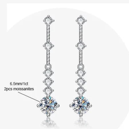 Moissanite Dangle Drop Earrings