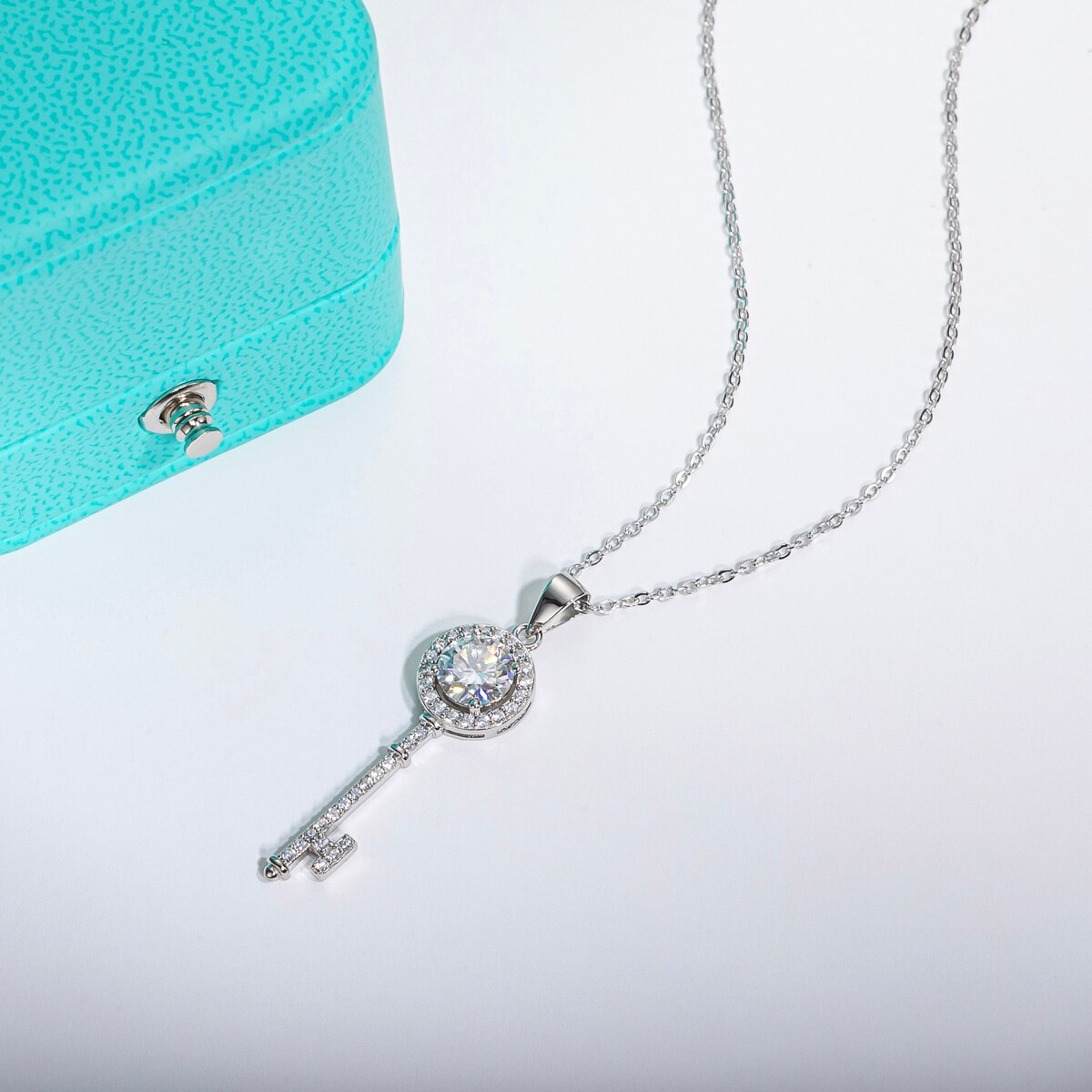 Sterling Silver Moissanite Diamond Necklace