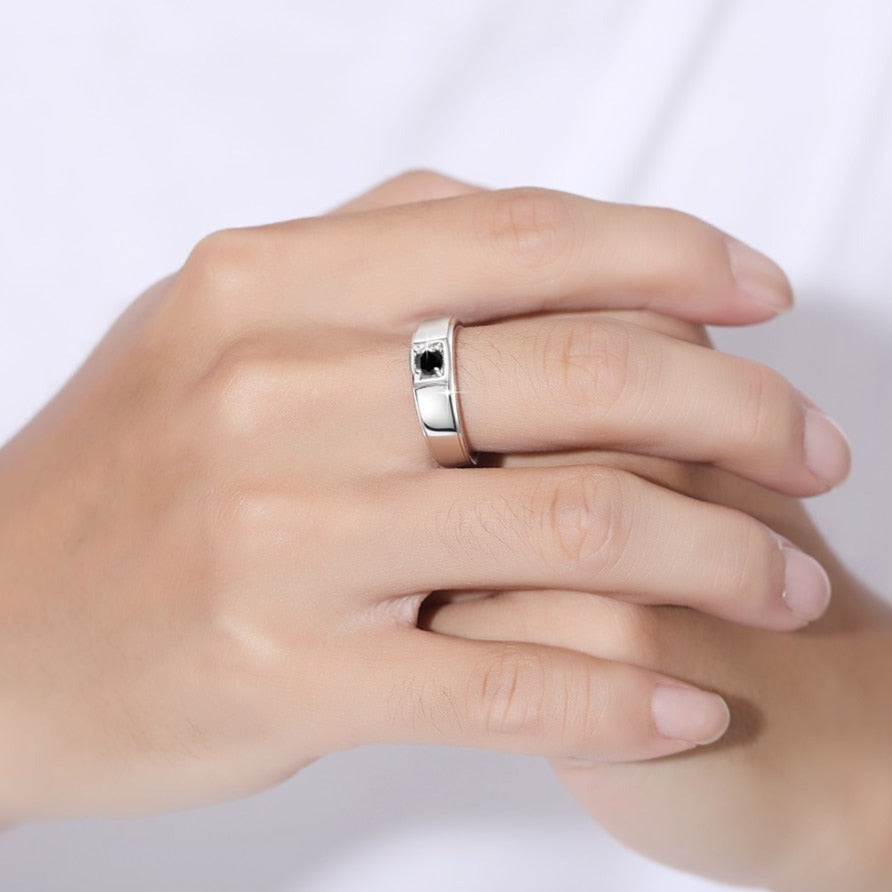 Mens Moissanite Ring Sterling Silver NZ