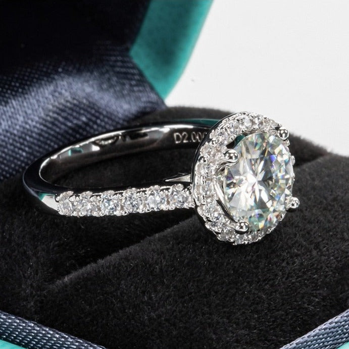 Sterling Silver Moissanite Engagement Ring Australia