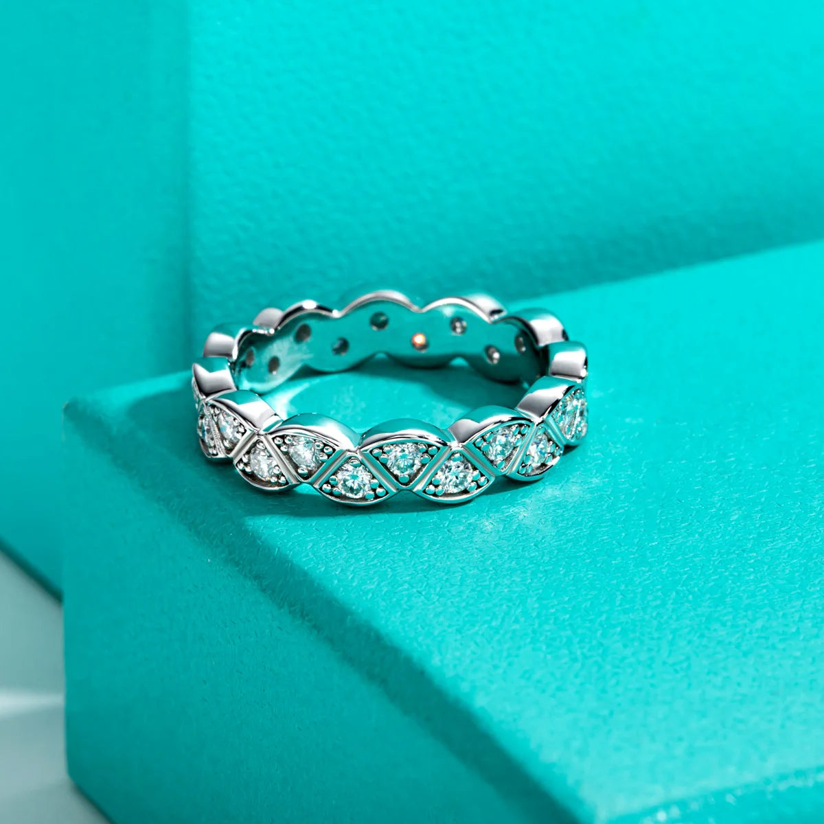 Moissanite Diamond Eternity Ring
