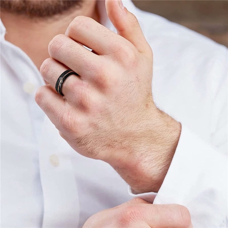 mens wedding ring tungsten ring holloway jewellery