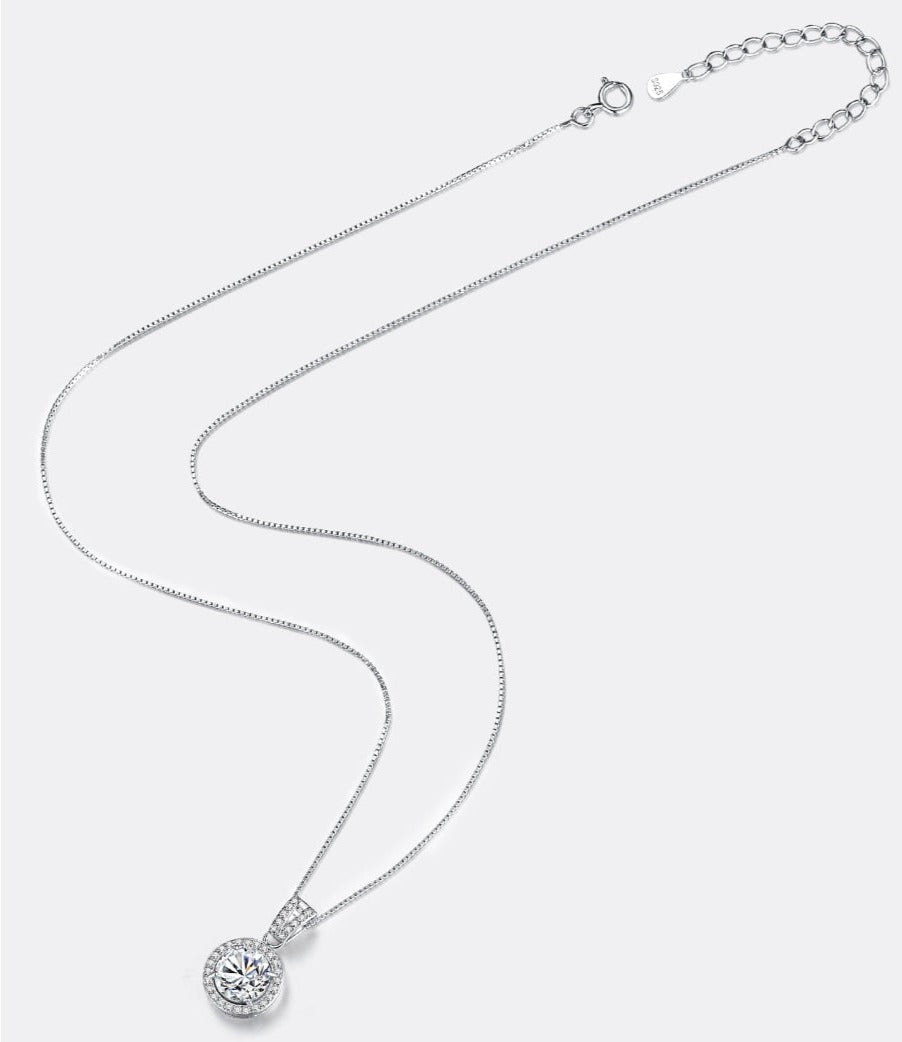 1 Carat Moissanite Diamond Pendant