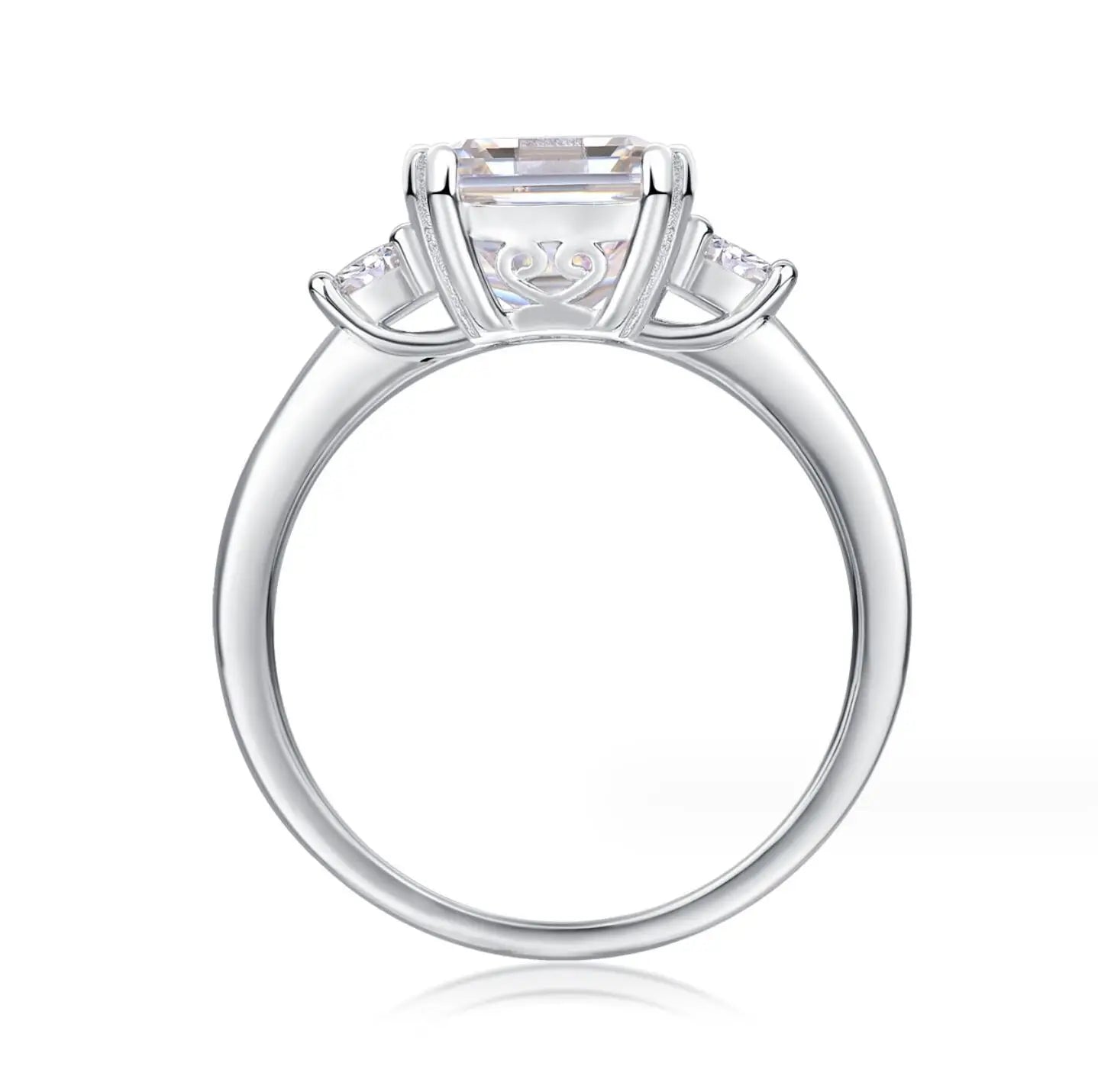 3ct Emerald Cut Moissanite Diamond Ring