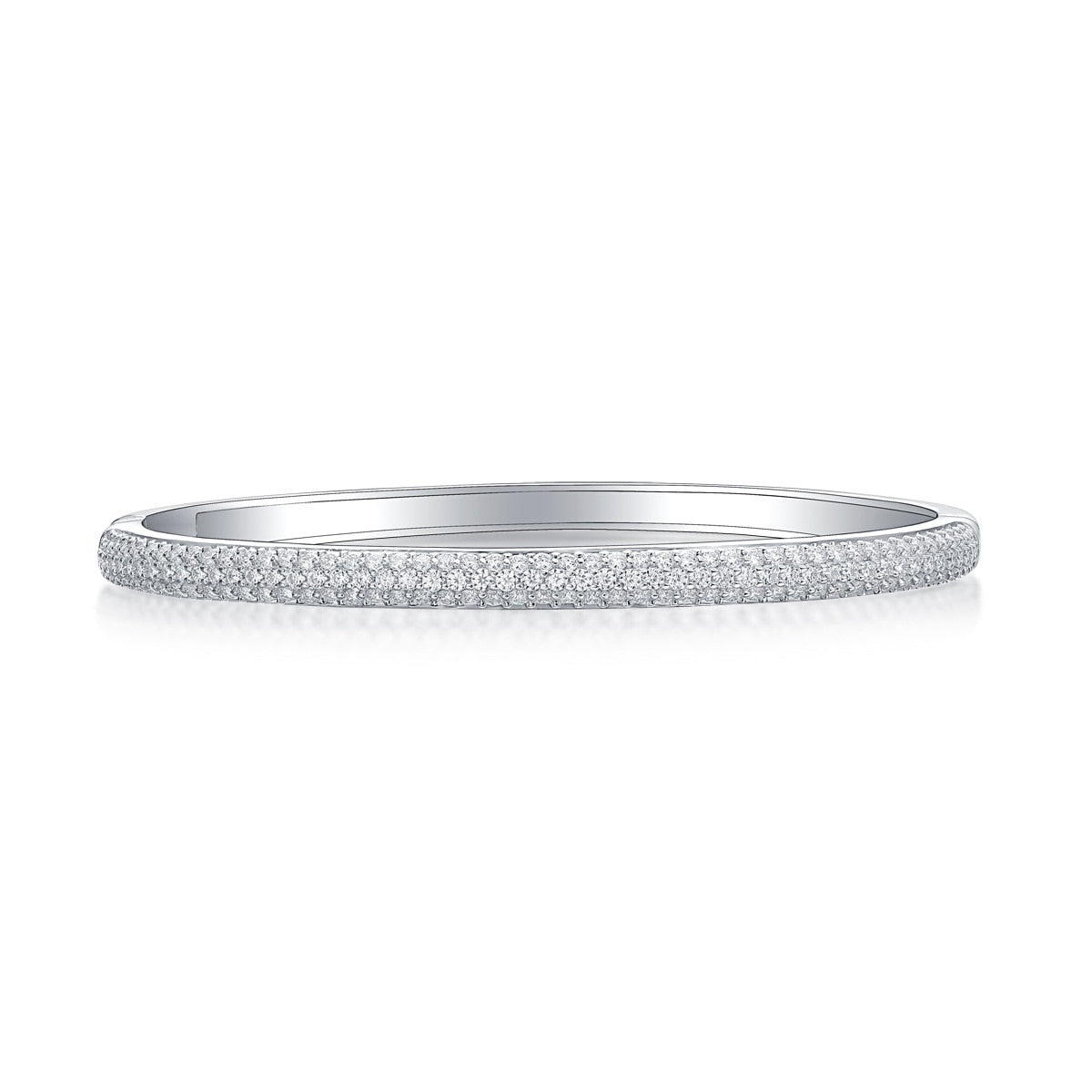 Moissanite Diamond Sterling Silver Bangle Bracelet UK