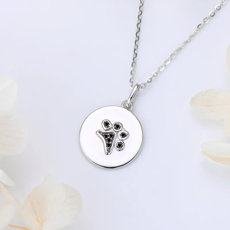 Holloway Jewellery Black Moissanite Diamond Paw Disc Pendant