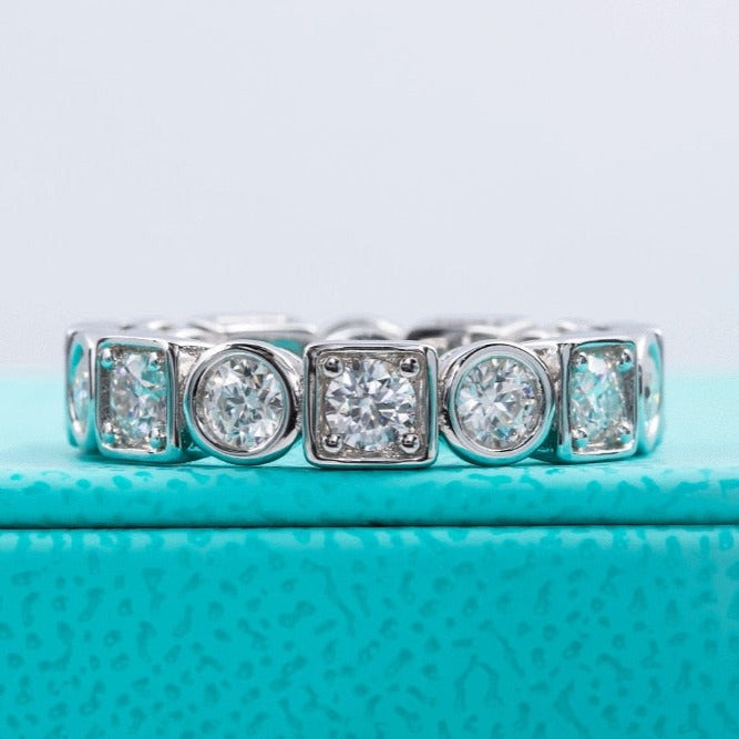 Moissanite Diamond Ring Sterling Silver Canada
