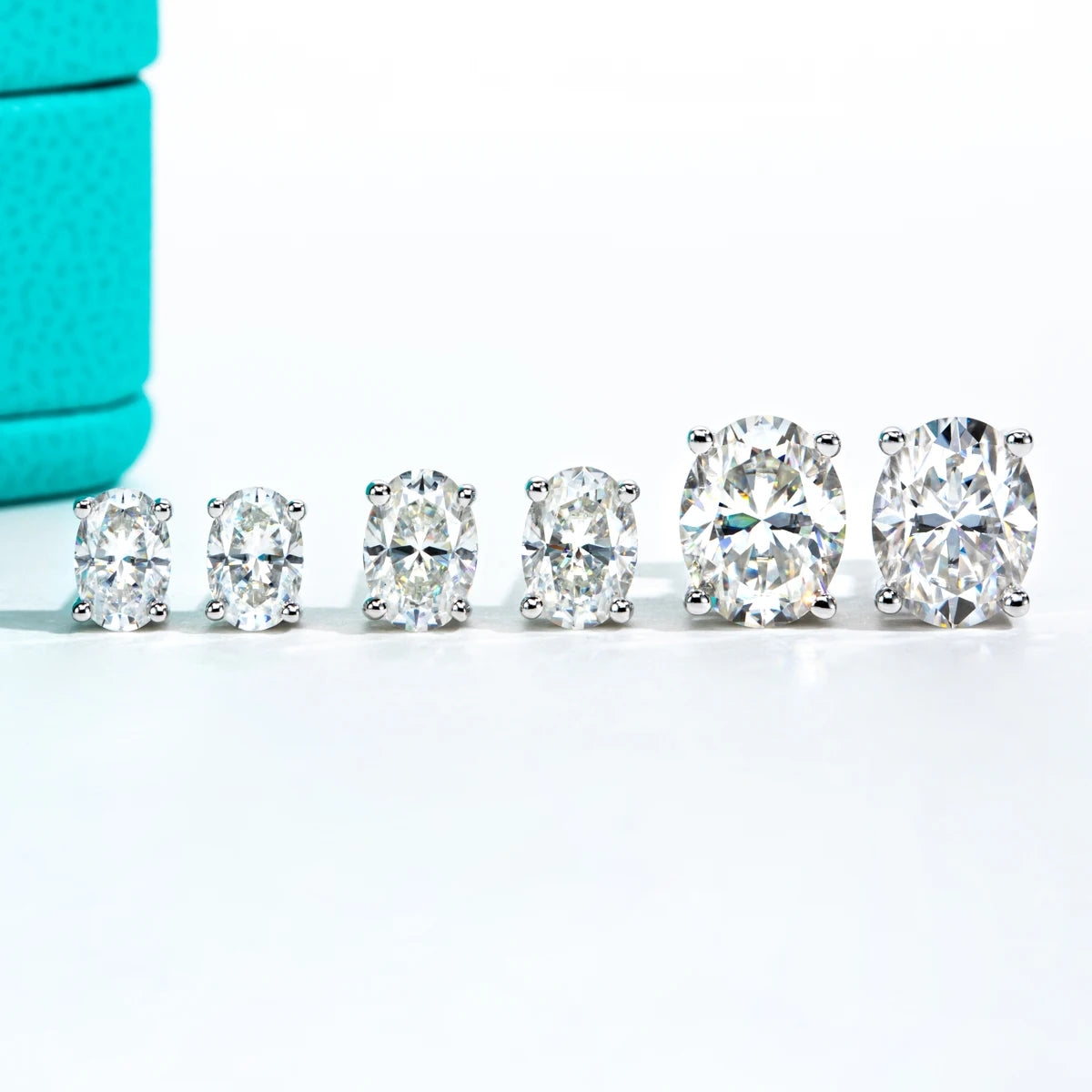 Oval Cut Moissanite Stud Earrings
