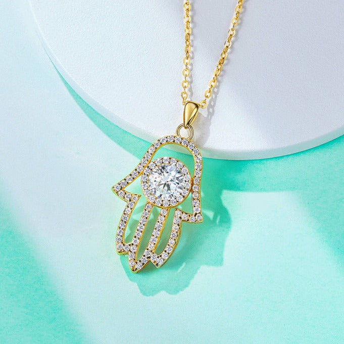 Hamsa Hand Moissanite Necklace NZ
