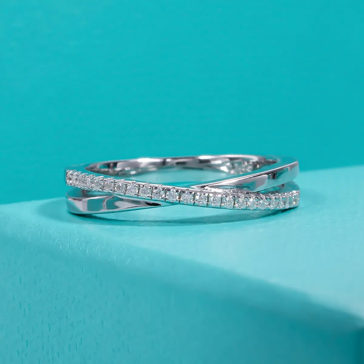 Moissanite Diamond Cross Ring