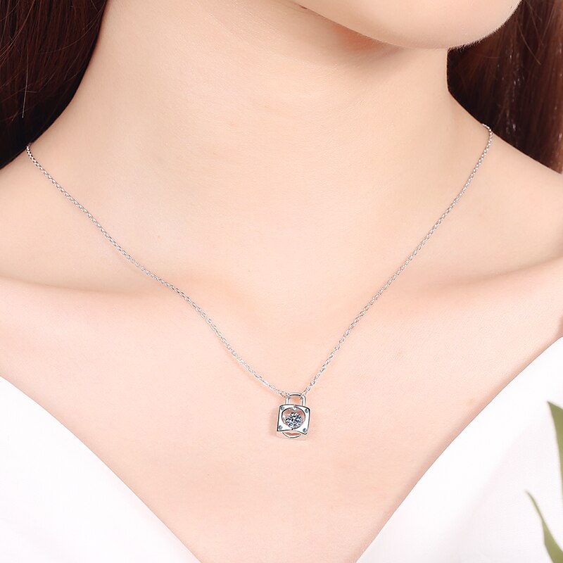 Holloway Jewellery Moissanite Diamond Lock Pendant