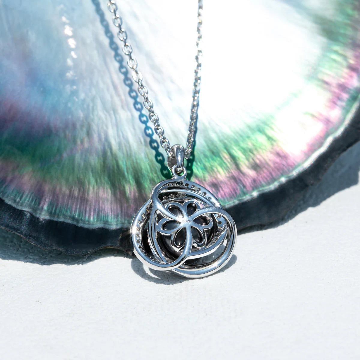 Holloway Jewellery Tahitian Black Pearl Moissanite Pendant UK